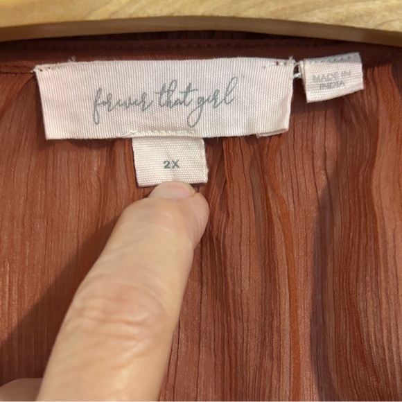 Women's Ruffled Blouse - Rust - Picture 10 of 12